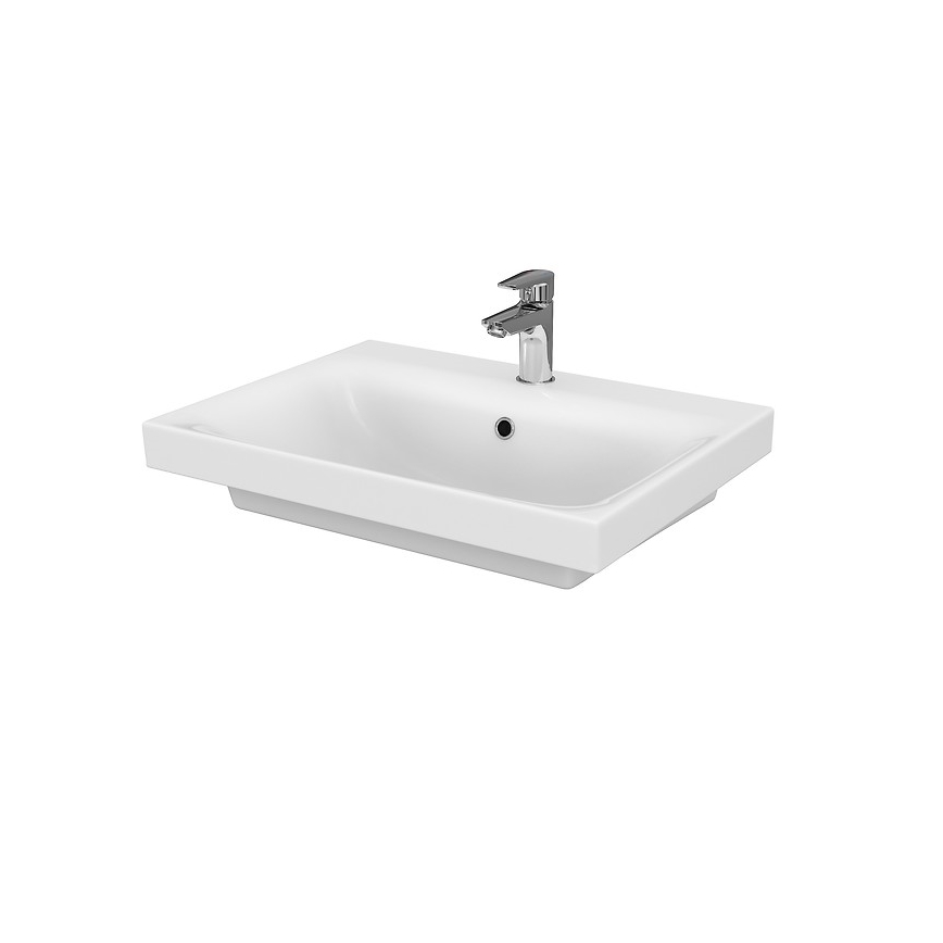 Cersanit S801-223-DSM - Hängender Badezimmerschrank mit Waschbecken MEDDIE 62x60 cm glänzend weiß