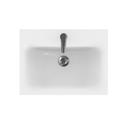 Cersanit S801-223-DSM - Hängender Badezimmerschrank mit Waschbecken MEDDIE 62x60 cm glänzend weiß