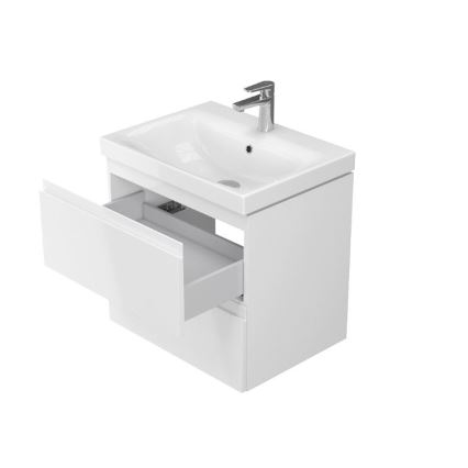 Cersanit S801-223-DSM - Hängender Badezimmerschrank mit Waschbecken MEDDIE 62x60 cm glänzend weiß