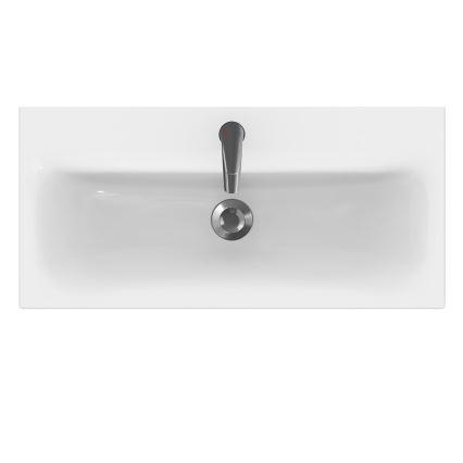 Cersanit S801-225-DSM - Hängender Badezimmerschrank mit Waschbecken MEDA SLIM 62x80 cm glänzend weiß