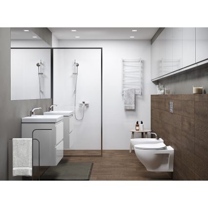 Cersanit S801-227-DSM - Hängender Badezimmerschrank mit Waschbecken MEDA SLIM 62x60 cm glänzend weiß