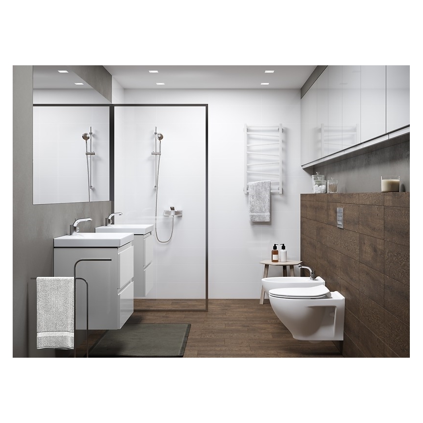 Cersanit S801-227-DSM - Hängender Badezimmerschrank mit Waschbecken MEDA SLIM 62x60 cm glänzend weiß