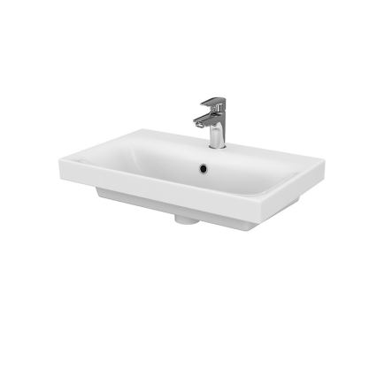 Cersanit S801-227-DSM - Hängender Badezimmerschrank mit Waschbecken MEDA SLIM 62x60 cm glänzend weiß