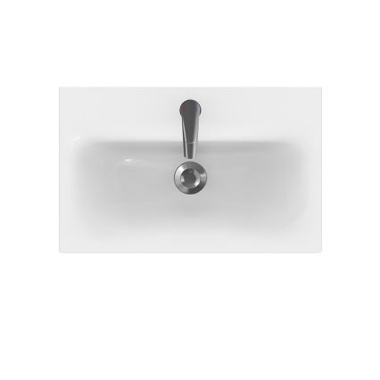 Cersanit S801-227-DSM - Hängender Badezimmerschrank mit Waschbecken MEDA SLIM 62x60 cm glänzend weiß