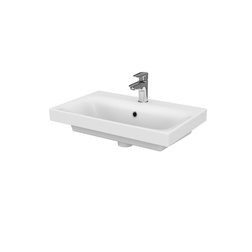 Cersanit S801-227-DSM - Hängender Badezimmerschrank mit Waschbecken MODUO SLIM 62xcm glänzend weiß
