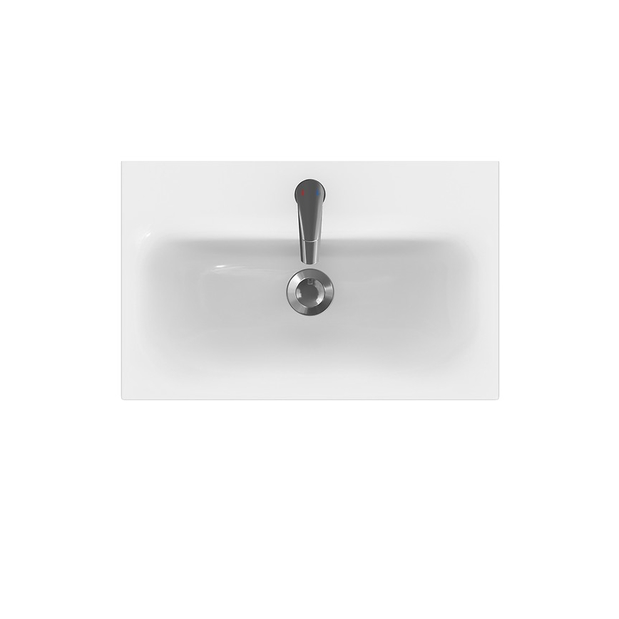 Cersanit S801-227-DSM - Hängender Badezimmerschrank mit Waschbecken MODUO SLIM 62xcm glänzend weiß