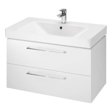 Cersanit S801-338-DSM - Hängender Badezimmerschrank mit Waschbecken ELODY 46x80 cm Weiß