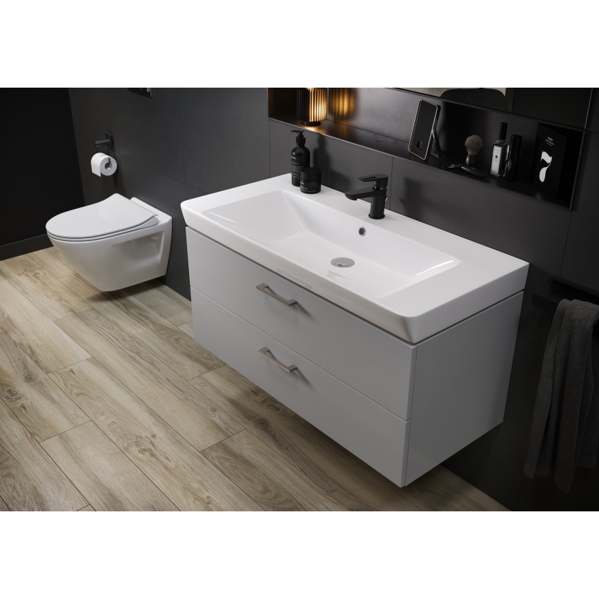 Cersanit S801-338-DSM - Hängender Badezimmerschrank mit Waschbecken ELODY 46x80 cm Weiß