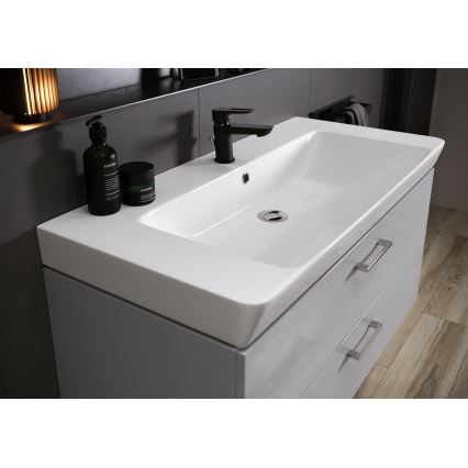 Cersanit S801-338-DSM - Hängender Badezimmerschrank mit Waschbecken ELODY 46x80 cm Weiß