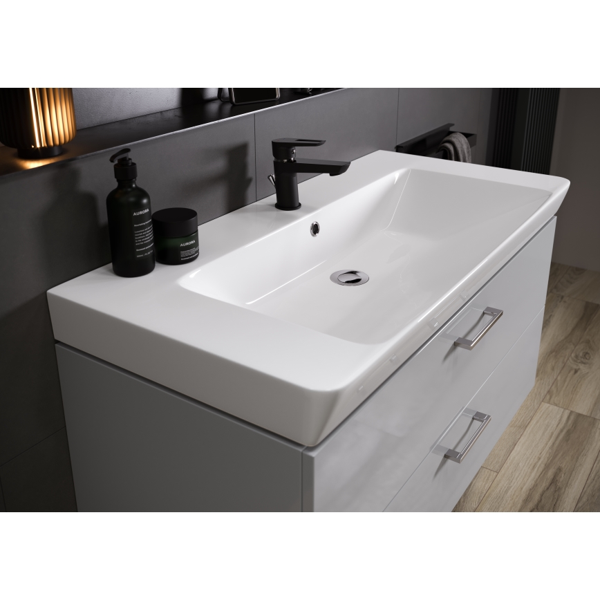 Cersanit S801-338-DSM - Hängender Badezimmerschrank mit Waschbecken ELODY 46x80 cm Weiß