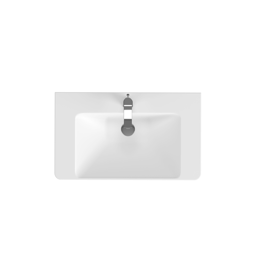 Cersanit S801-338-DSM - Hängender Badezimmerschrank mit Waschbecken ELODY 46x80 cm Weiß