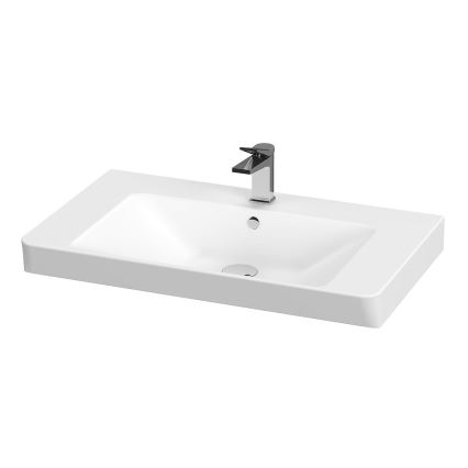 Cersanit S801-338-DSM - Hängender Badezimmerschrank mit Waschbecken ELODY 46x80 cm Weiß