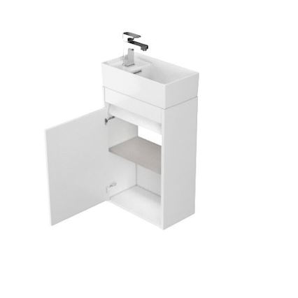 Cersanit S924-001 - Badezimmer-Unterschrank für Waschbecken BARBARA 59,3x39,2 cm Hochglanz Weiß