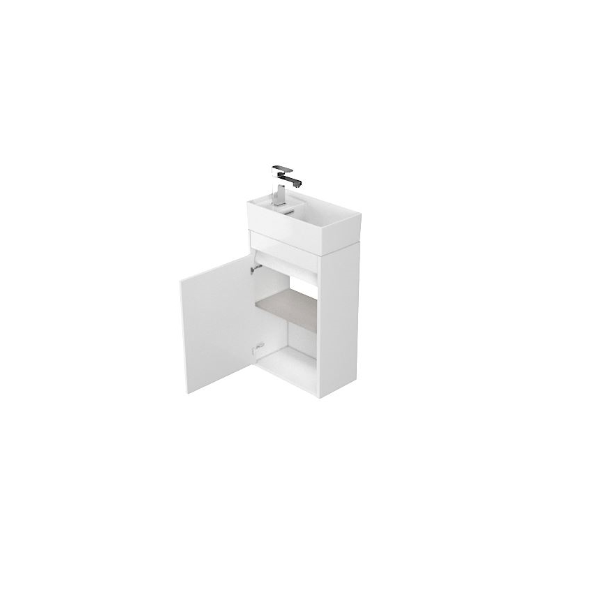 Cersanit S924-001 - Badezimmer-Unterschrank für Waschbecken BARBARA 59,3x39,2 cm Hochglanz Weiß