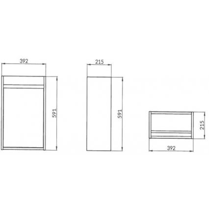 Cersanit S924-001 - Badezimmer-Unterschrank für Waschbecken BARBARA 59,3x39,2 cm Hochglanz Weiß