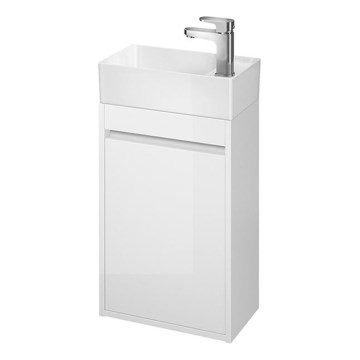 Cersanit S924-001 - Badezimmer-Unterschrank für Waschbecken BARBARA 59,3x39,2 cm Hochglanz Weiß