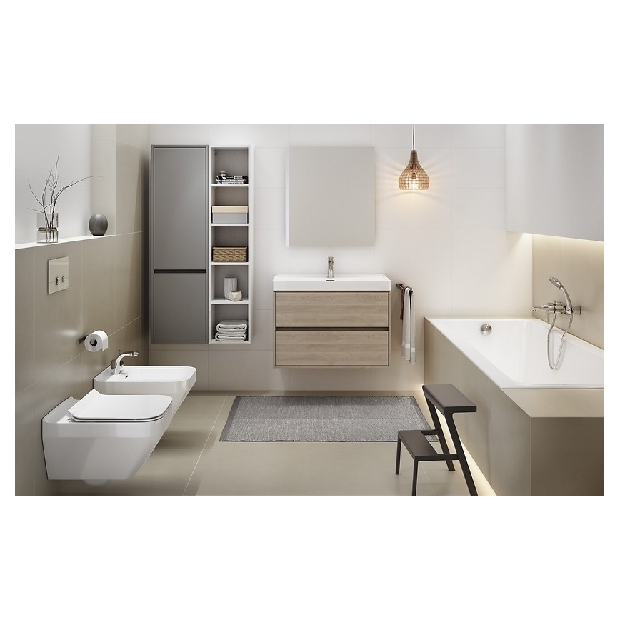 Cersanit S924-008 - Hängender Badezimmerschrank unter dem Waschbecken BARBARA 53,3x59,4 cm Eiche