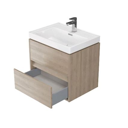 Cersanit S924-008 - Hängender Badezimmerschrank unter dem Waschbecken BARBARA 53,3x59,4 cm Eiche