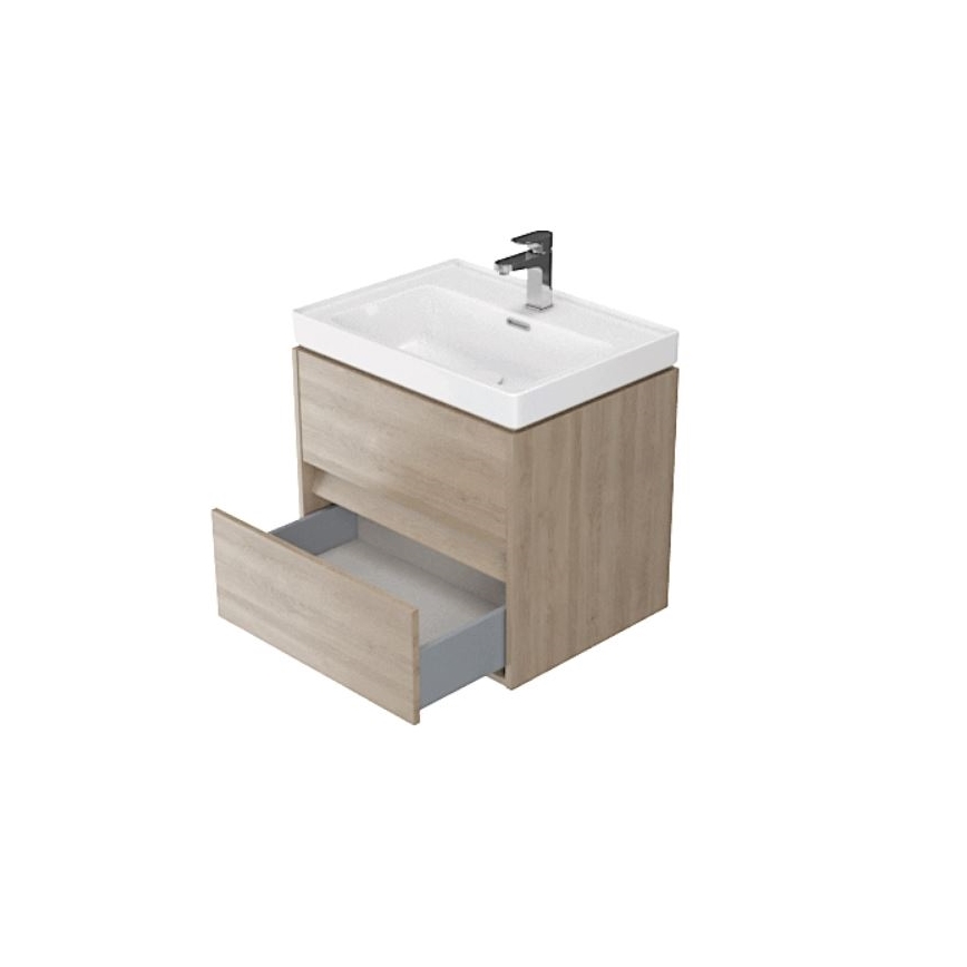 Cersanit S924-008 - Hängender Badezimmerschrank unter dem Waschbecken BARBARA 53,3x59,4 cm Eiche