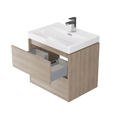 Cersanit S924-008 - Hängender Badezimmerschrank unter dem Waschbecken BARBARA 53,3x59,4 cm Eiche