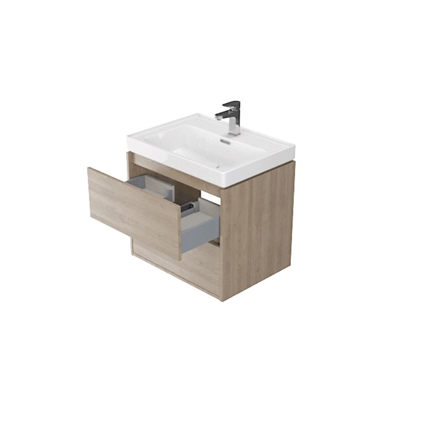 Cersanit S924-008 - Hängender Badezimmerschrank unter dem Waschbecken BARBARA 53,3x59,4 cm Eiche