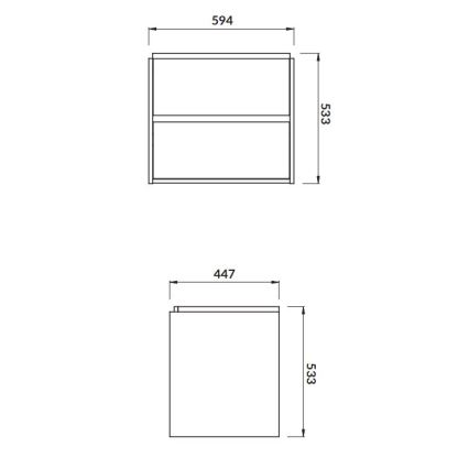 Cersanit S924-008 - Hängender Badezimmerschrank unter dem Waschbecken BARBARA 53,3x59,4 cm Eiche