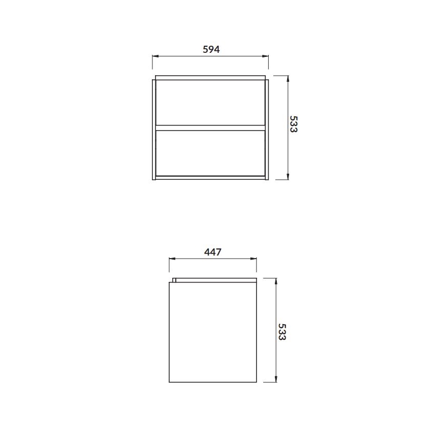 Cersanit S924-008 - Hängender Badezimmerschrank unter dem Waschbecken BARBARA 53,3x59,4 cm Eiche