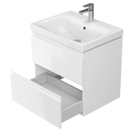 Cersanit S929-010 - Hängender Badezimmerschrank unter dem Waschbecken MODUO 57x59,5 cm Hochglanz Weiß