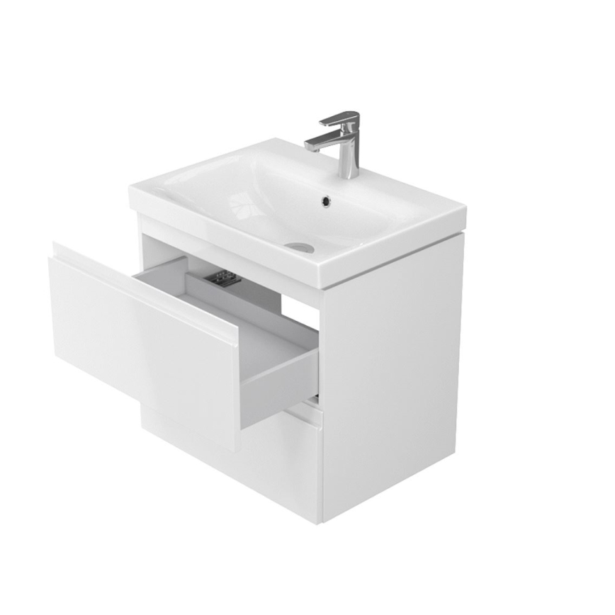 Cersanit S929-010 - Hängender Badezimmerschrank unter dem Waschbecken MODUO 57x59,5 cm Hochglanz Weiß