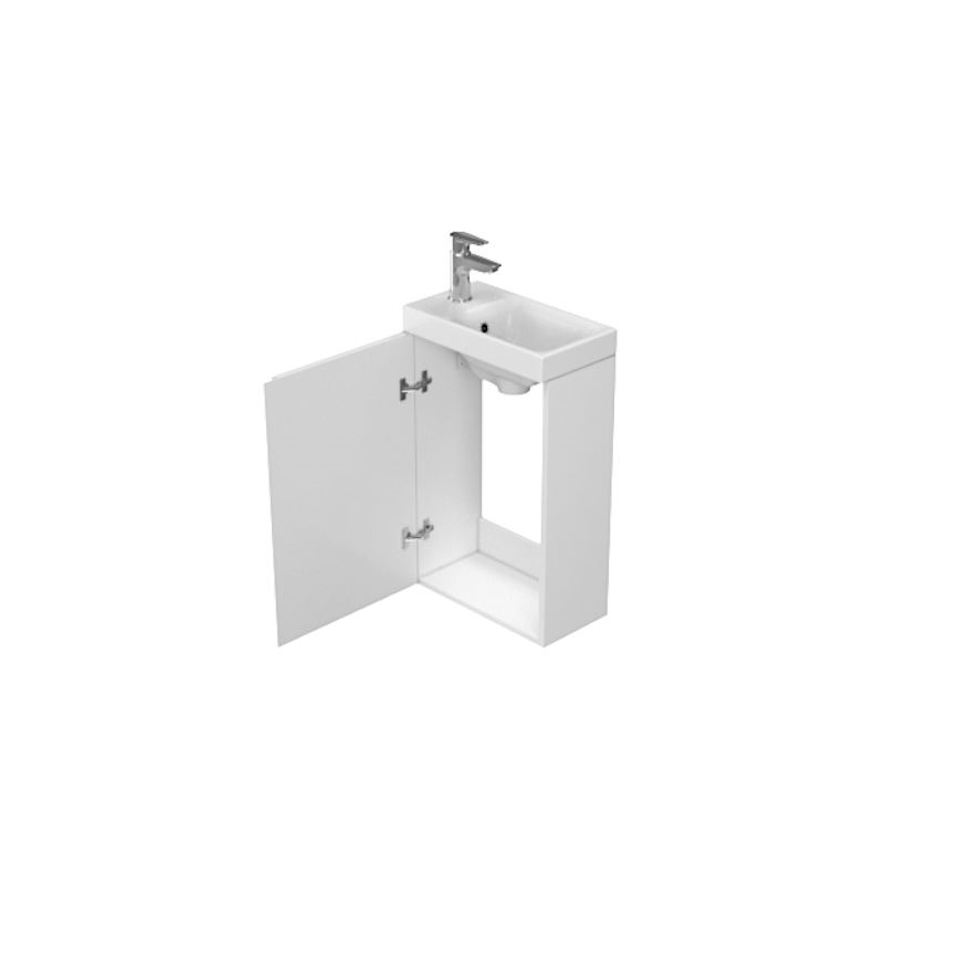 Cersanit S929-014 - Badezimmerschrank unter dem Waschbecken MODUO 59x39 cm glänzend weiß