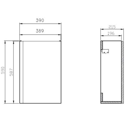 Cersanit S929-014 - Badezimmerschrank unter dem Waschbecken MODUO 59x39 cm glänzend weiß