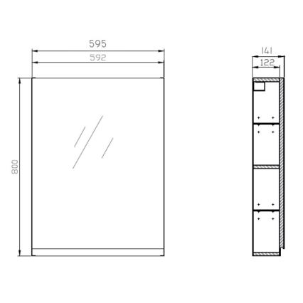 Cersanit S929-018 - Badezimmerspiegel MEDDIE 80x59,5 cm
