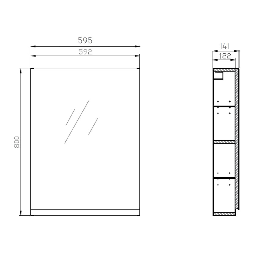 Cersanit S929-018 - Badezimmerspiegel MEDDIE 80x59,5 cm