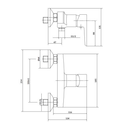 Cersanit S951-031 - Duscharmatur MILLE glänzendes Chrom