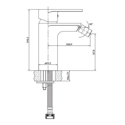 Cersanit S951-316 - Bidetarmatur CREA schwarz