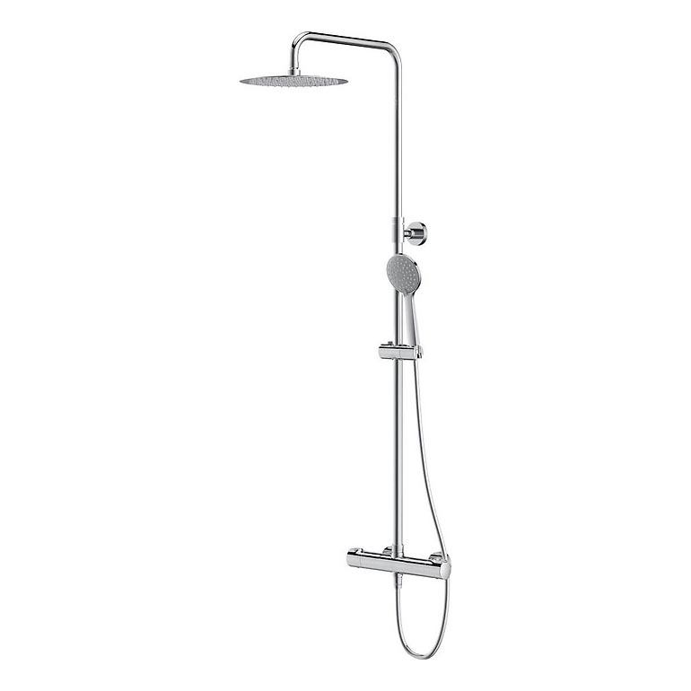 Cersanit S951-340 - Duschset mit thermostatischem Mischbatterie CITY glänzender Chrom