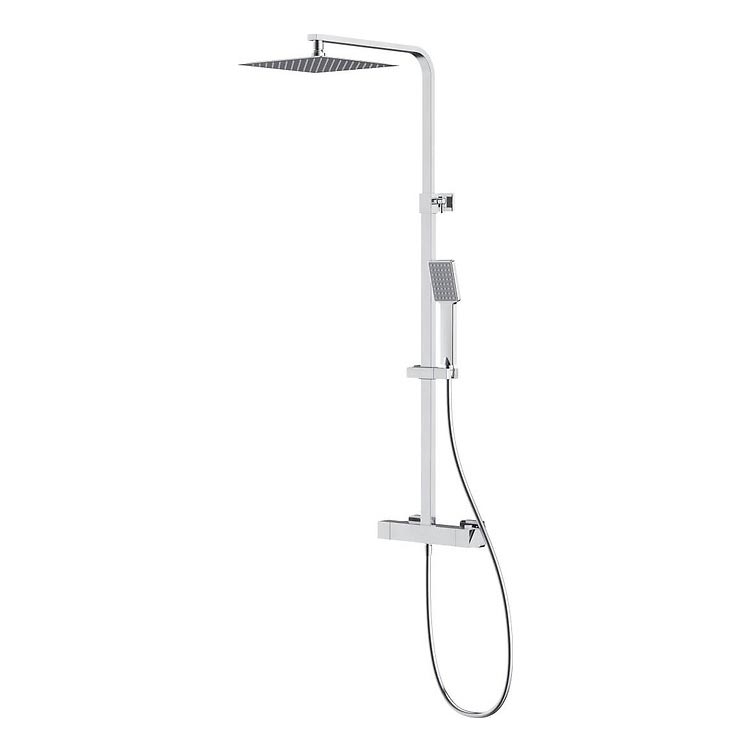 Cersanit S951-341 - Duschset mit thermostatischem Mischbatterie CITY glänzender Chrom