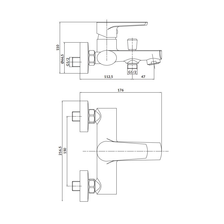 Cersanit S951-346 - Badewannenarmatur MODUO Hochglanzchrom