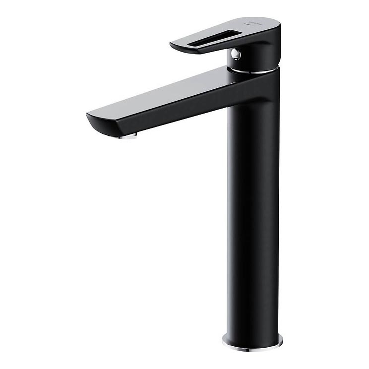 Cersanit S951-356 - Waschtischarmatur MILLE 27 cm schwarz inkl. Ablaufgarnitur