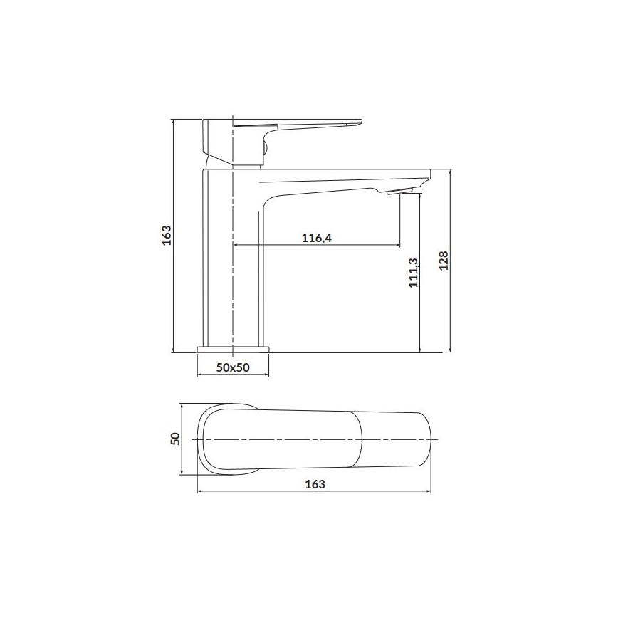 Cersanit S951-389 - Waschbeckenarmatur LARGA 16,3 cm golden