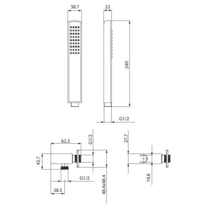 Cersanit S951-522 - Dusch-Set MILLE glänzendes Chrom