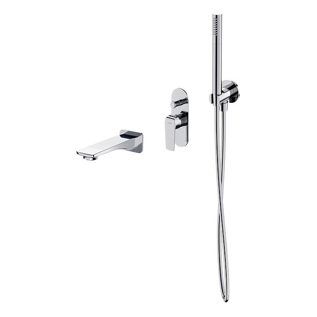 Cersanit S952-036 - Badewannengarnitur mit Unterputz-Armatur CITY glänzendes Chrom