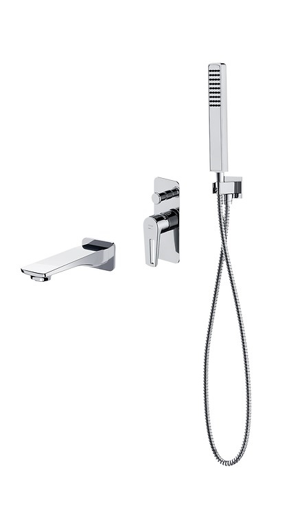 Cersanit S952-037 - Badewannengarnitur mit Unterputz-Armatur MILLE glänzendes Chrom