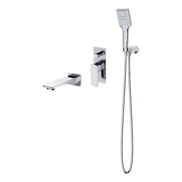 Cersanit S952-039 - Badewannengarnitur mit Unterputz-Armatur LARGA glänzendes Chrom