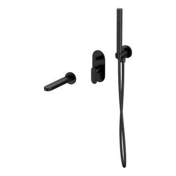Cersanit S952-042 - Badewannengarnitur mit Unterputz-Armatur CREA schwarz