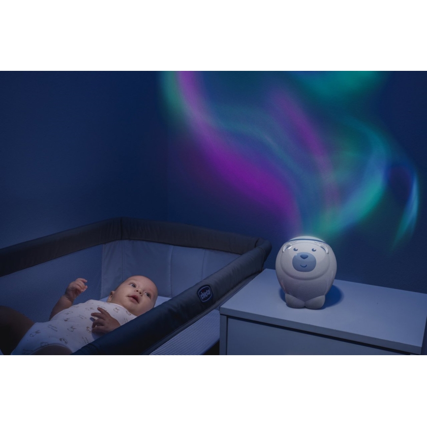 Chicco - Kinderprojektor 2in1 POLAR BEAR 3xAA blau