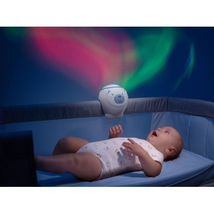 Chicco - Kinderprojektor 2in1 POLAR BEAR 3xAA blau