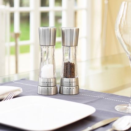 Cole&Mason - Salz- und Pfeffermühlen-Set DERWENT, 2 Stück, 19 cm, glänzender Chrom