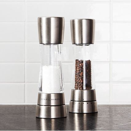 Cole&Mason - Salz- und Pfeffermühlen-Set DERWENT, 2 Stück, 19 cm, glänzender Chrom
