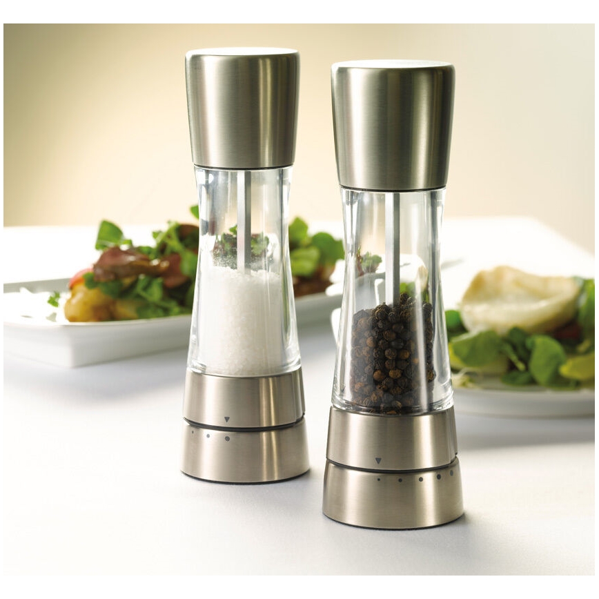 Cole&Mason - Salz- und Pfeffermühlen-Set DERWENT, 2 Stück, 19 cm, glänzender Chrom
